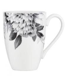 Subdued in shades of gray, the vivacious florals of Moonlit Garden dinnerware adorn this sleek white mug with modern romance. In durable Lenox porcelain. Qualifies for Rebate