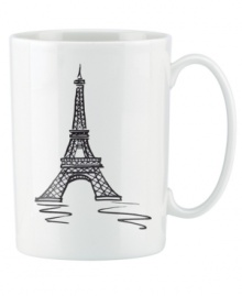 Set the table with a new point of view. Etched with the Eiffel Tower, the Paris accent mug adds European charm to the understated elegance of Tin Can Alley dinnerware.