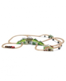 This incredible set includes our two-story Mountain Bridge & Tunnel, sound-making Magic Mine Train Tunnel, a train engine, dozens of track pieces and more.