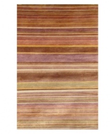 What's your line? This area rug from Liora Manne delivers a sea of stripes in a rainbow of beautiful blush colors, bringing warmth and vibrancy to every corner of the room. Hand-tufted in India from 100% wool with a thick half-inch pile for a soft, gentle hand.