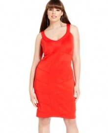 Score a scorching hot look with Love Squared's sleeveless plus size dress, flaunting a fitted bandage design.