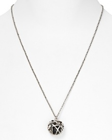 Inject some serious edge into your jewel box with this caged pendant necklace from Low Luv by Erin Wasson, crafted for a tough-chic look from silver plated metal.