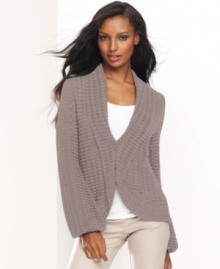 Snuggle into INC's chic petite cardigan. Rendered from textured knit and with a cozy fit, it's perfect for brisk days!