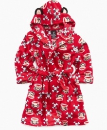 With a super cozy feel and playful ear details on the hood, this Paul Frank robe will make your little monkey extra excited for bath time.