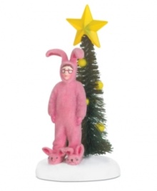 This classic scene from A Christmas Story memorializes those holiday moments that will forever live on in your family.  Donning the dreaded pink bunny suit from his aunt, this Ralphie figurine represents the quirkiness of every holiday and the presents that just keep on giving for years to come.