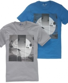 The hip graphic on these t-shirts from Kenneth Cole keeps boring casual style at bay.