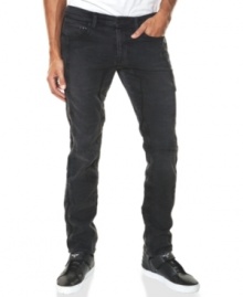 All beginnings end well when you are wearing these moto-inspired jeans from Marc Ecko Cut & Sew.