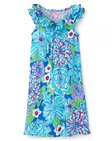 This vivid floral dress from Lilly Pulitzer embellishes its super flowery print with 2-tiered ruffles along a scoop neckline.