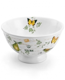 Ripe for the table, the Antique Countryside Pear cereal bowl exudes charm with colorful nature scenes in traditional white stoneware. Complements Italian Countryside and Antique White dinnerware, also by Mikasa.