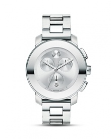 A sleek, simple design lends modern elegance to this Movado BOLD watch with three subdials and date display.