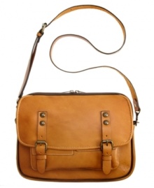 Whether you're hopping on the back of a vespa or enjoying a gelato with friends, this Firenze crossbody from Patricia Nash speaks functional fashion. Butter-soft leather is outfitted with brasstone buckles and hand-crafted stitching, while plenty of pockets inside and out make any excursion a breeze.