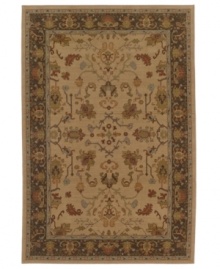 Vintage tones are arranged in a transitional floral motif upon this Cornwall area rug from Karastan's Bellingham collection, adding a perfect accent to classic and modern decors alike. Crafted of rich New Zealand wool.