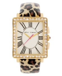 Let your wild side loose with this animal print watch from the always-fierce Betsey Johnson.