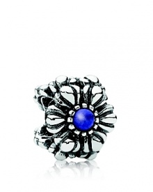 Birthstone accents add a personal touch to PANDORA's floral charm.