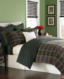 Perfectly preppy in plaid. Martha Stewart Collection brings a look of classic refinement to your bedroom with these Haymarket Plaid Flannel standard shams. Features a traditional red, green and blue palette with ultra-soft cotton flannel texture.