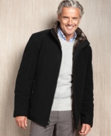 Get a luxe feel that can be dressed up or down with this plush wool-blend jacket from Marc New York.