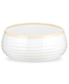 Distinctly ribbed Sophie Conran dinnerware sets your table with the charm of traditional hand-thrown pottery, but the durability of contemporary Portmeirion porcelain. Mix the banded Carnivale salad bowl with solid biscuit pieces.