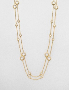 EXCLUSIVELY AT SAKS. Faceted stones of various sizes on a long, 18k goldplated link chain. Cubic zirconia18k goldplatedLength, about 50Lobster clasp closureImported 