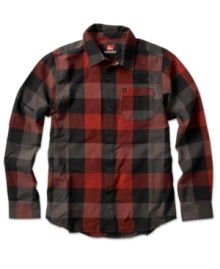 This soft plaid button-down shirt by Quicksilver will add a classic rugged style to your little guy's wardrobe.