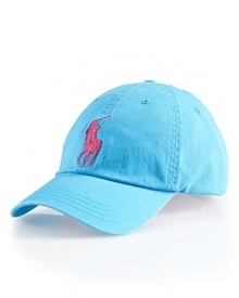 A preppy baseball cap in signature cotton twill features athletic-inspired embroidery for iconic heritage.