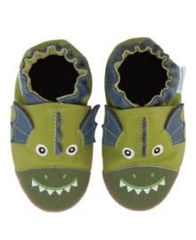 Want some company? He'll love carrying along this cute creature with him whenever he sports these fun Robeez shoes made for comfort and muscle development.