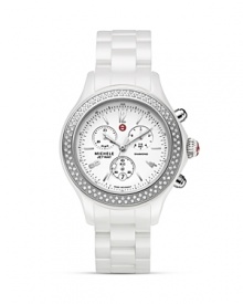 Michele Jetway Ceramic and Diamond Watch, 40mm