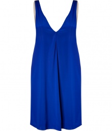 Whether youre looking to lounge in style or add some comfort to your evening look, this chic Philip Lim slip dress will up the style factor - V-neck, relaxed silhouette, front pleating, slit pockets, asymmetrical hem, contrasting back panel with gathering detail - Pair with a kimono for at-home style or ribbed tights, a draped leather jacket, and booties for off-duty cool