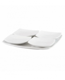 Feature modern elegance on your menu with the Classic Fjord tidbit tray from Dansk's collection of serveware and serving dishes. The set serves up glossy white porcelain in fluid shapes that keep tables looking totally fresh.