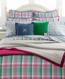 Pretty in plaid. Lauren by Ralph Lauren's Caitlin comforter colors your world with a melody of uplifting hues in comfy cotton.