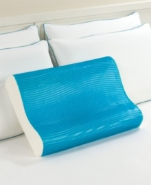 Wake up feeling relaxed every morning with this Cool Comforts Hydraluxe Gel pillow from Comforter Revolution. This unique pillow offers a fusion of comfortable memory foam and cool gel layers that cradle your head and neck for superior comfort and stay cool and refreshing to prevent tossing, turning and flipping your pillow. The contour model is ideal for back sleepers.