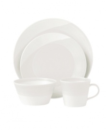 White dinnerware that's perfect for every day. The 1815 place settings are named for Royal Doulton's inaugural year but, in dishwasher-safe porcelain, this collection feels right at home on modern tables. Featuring streaks of white on white for serene, understated style.