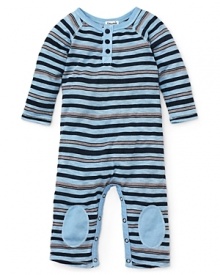 For playtime and naptime alike, Splendid Little's striped playsuit brings adorable style to his comfortable, everyday wardrobe.