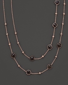 From the Rosé collection, faceted smoky quartz and ball necklace. Designed by Ippolita.