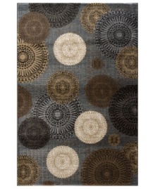 A collection of medallions are intricately woven in a soothing palette of earthy tones upon this Jamestown area rug from Kenneth Mink. Made in Turkey of durable heat-set polypropylene, this rug boasts unique texture with accents of carved detailing for pure style that endures.