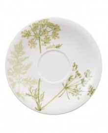 A natural for casual dining, the Althea Nova breakfast saucer by Villeroy & Boch features durable porcelain planted with delicate herbs for a look that's fresh from the garden.