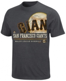 Loud and proud. Get the crowd going and cheer on your San Francisco Giants in this MLB graphic t-shirt from Majestic.