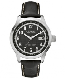 A black and silver watch from Nautica that adds sophistication to any ensemble.