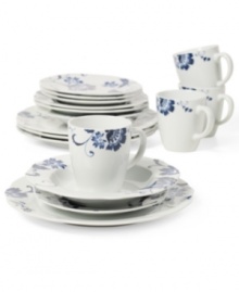 Plant the seed for serene dining with the Bluefield dinnerware set. Everyday porcelain with a graceful scalloped edge and gloss finish suffuse casual settings with effortless style.