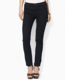 Lauren Jeans Co.'s petite slimming modern jeans are crafted in a chic ankle-length silhouette and cut with a slim leg. (Clearance)