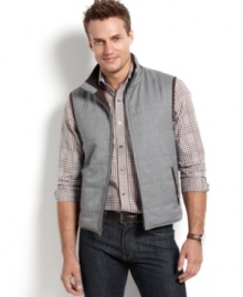 Two looks for the price of one. This quilted vest from Tasso Elba is designed to be fully reversible.