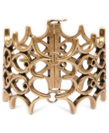 Open to the idea of something different? Lucky Brand's openwork bracelet, crafted from gold tone mixed metal, gives you a stylish option for accessorizing. Approximate length: 7 inches.