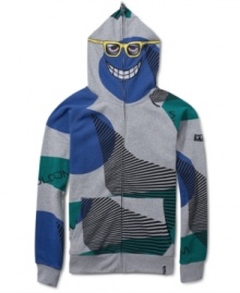 Guys just want to have some fun. This full-zip hoodie from Volcom plays to your inner prankster.