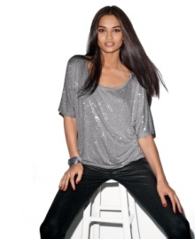 Studs make INC's slouchy tee look ultra edgy – and a touch sexy! Pair with black jeans for a rock star-chic look.