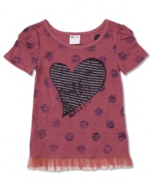 Big block polka dot. This light, breezy tee from Roxy makes her look extra sweet.