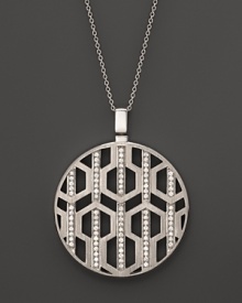 An eye-catching geometric pattern and brilliant diamonds captivate in this sterling silver pendant from India Hicks.