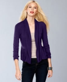 A peplum waist prettifies INC's classic cardigan. Layer it with chic shells or a even a favorite tee! (Clearance)