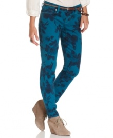 Go for floral print this fall with these Lucky Brand Jeans skinny jeans -- they hit the printed-denim trend right on the mark!