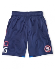 Rendered in microfiber for a sporty look and soft feel, this short celebrates Team USA's participation in the 2012 Olympics.