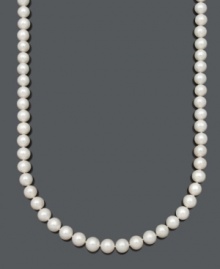 Don't be afraid to indulge in a timeless classic. Belle de Mer necklace features AA cultured freshwater pearls (10-11 mm) with a 14k gold clasp. Approximate length: 24 inches.