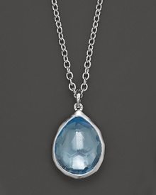 A blue topaz teardrop pendant necklace in sterling silver from Ippolita.